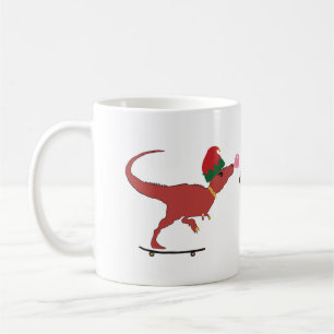 T-rex Skater Holiday Art Kaffeetasse