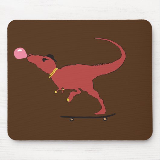 T-rex-Skater Mousepad (Vorne)
