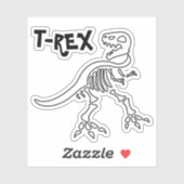 T-REX Skeleton Aufkleber (Blatt)