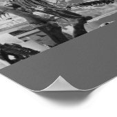 T-Rex Skeleton B+W Poster (Ecke)