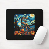 T-rex Skeleton Halloween Van Gogh Starry Night Fal Mousepad (Mit Mouse)