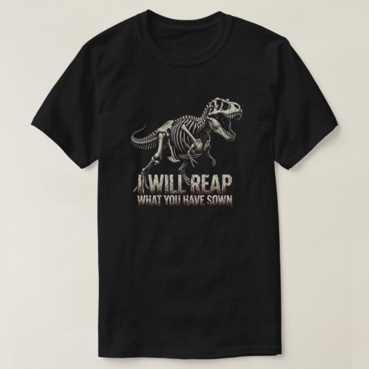 T-Rex-Skelett Dark Fantasy T-Shirt (Design vorne)