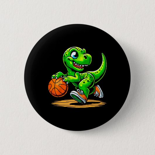 T-Rex Skelett Spieler Dinosaurier Button (Vorderseite)