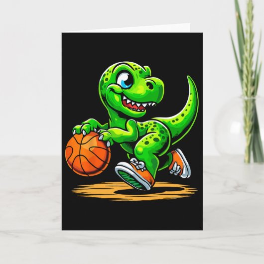 T-Rex Skelett Spieler Dinosaurier Karte (Vorderseite)