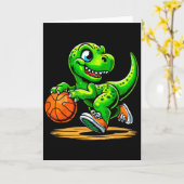 T-Rex Skelett Spieler Dinosaurier Karte (Gelbe Blume)
