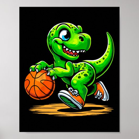 T-Rex Skelett Spieler Dinosaurier  Poster (Vorne)