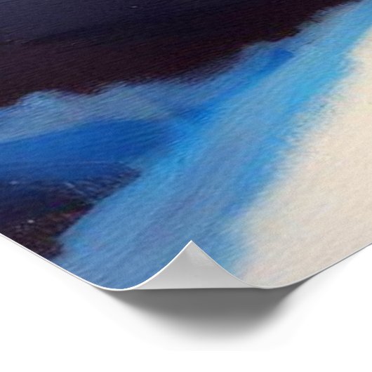 T Rex Skiing Poster (Ecke)