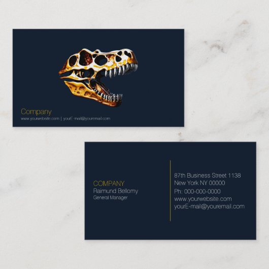 T Rex Skull Business Card Visitenkarte (Vorne/Hinten)