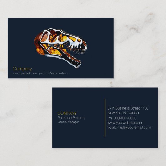 T Rex Skull Business Card Visitenkarte (Vorne/Hinten)