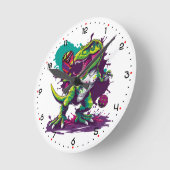T-REX SMASH O'CLOCK Pickleball Runde Wanduhr (Winkel)