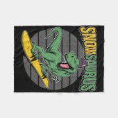 T-Rex Snowboard-Dinosaur Snowboard  Fleecedecke (Vorderseite (Horizontal))