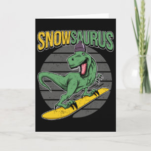 T-Rex Snowboarden Dinosaurier Snowboard  Karte
