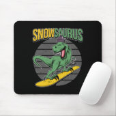T-Rex Snowboarden Dinosaurier Snowboard Mousepad (Mit Mouse)