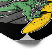 T-Rex Snowboarden Dinosaurier Snowboard  Poster (Ecke)