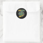 T-Rex Snowboarden Dinosaurier Snowboard Runder Aufkleber (Tasche)