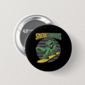 T-rex Snowboarding Dinosaur Snowboard Button (Vorne & Hinten)