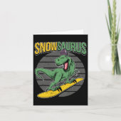 T-rex Snowboarding Dinosaur Snowboard Karte (Vorderseite)
