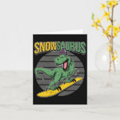 T-rex Snowboarding Dinosaur Snowboard Karte (Gelbe Blume)