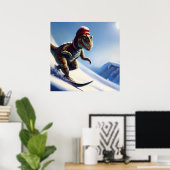 T Rex Snowboarding Poster (Heimbüro)