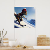 T Rex Snowboarding Poster (Küche)