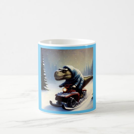 T Rex Snowmobile Kaffeetasse (Mittel)