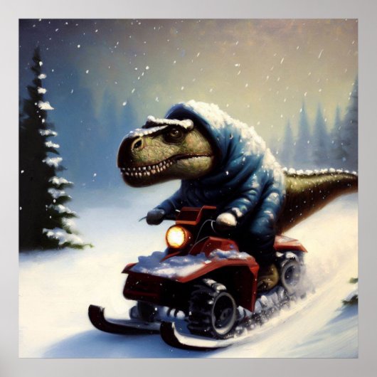 T Rex Snowmobile Poster (Vorne)