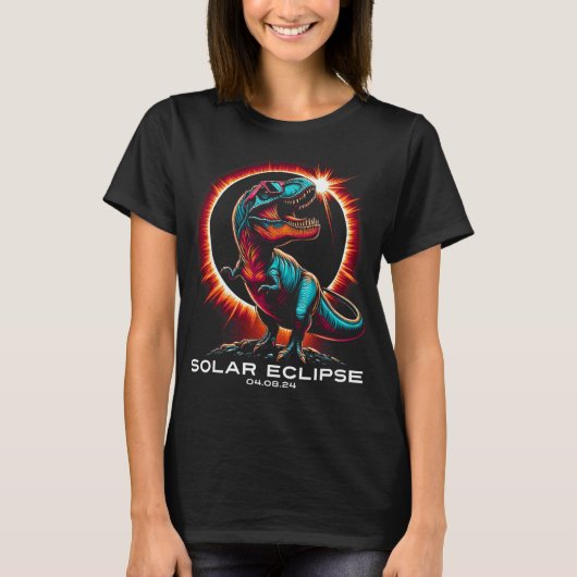 T-rex Solar Eclipse Wears Sungles 8. April 2024 T-Shirt (Vorderseite)
