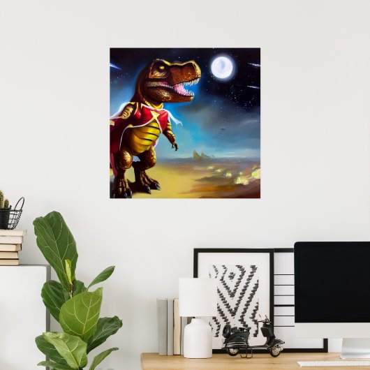 T Rex Space Opera Hero Poster (Heimbüro)