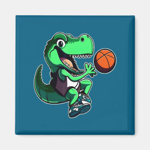 T-Rex spielt Basketball Coach Dino T-Rex Rex Sport Magnet