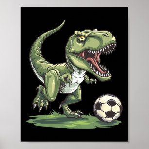 T-Rex spielt Fußball Byll, Fußball für Kinder Poster