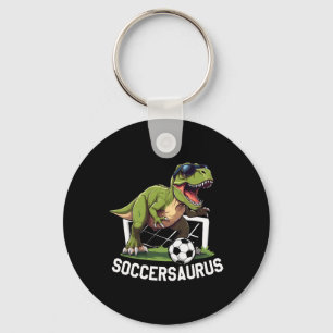 T-Rex spielt Fußball Dinosaurier Fußballspieler Schlüsselanhänger