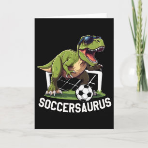 T-Rex spielt Fußball Fußll Dinosaurier Fußballspie Karte