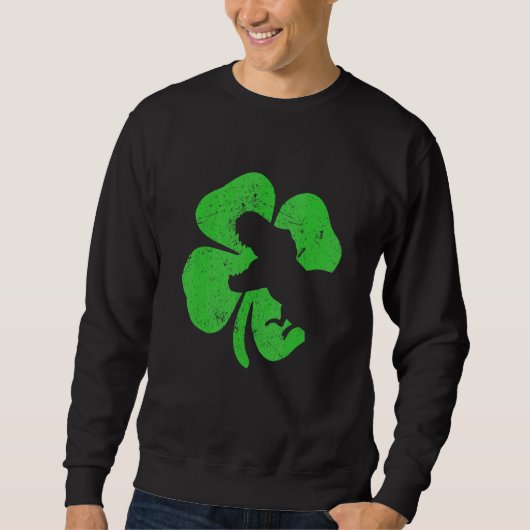 T Rex St Patricks Day Dinosaur Kleeblatt Erwachsen Sweatshirt (Vorderseite)
