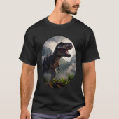 T-Rex standing before a rugged mountain range T-Shirt (Vorderseite)