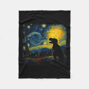 T Rex Starry Night Van Gogh Dinosaus gibt Men Wom Fleecedecke