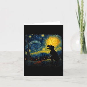 T Rex Starry Night Van Gogh Dinosaus gibt Men Wom Karte