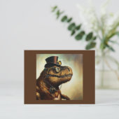 T Rex Steampunk Postkarte (Stehend Vorderseite)