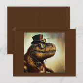 T Rex Steampunk Postkarte (Vorne/Hinten)