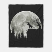 T Rex Stehend auf Mondschein Halloween Fleecedecke (Vorderseite)