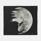 T Rex Stehend auf Mondschein Halloween Fleecedecke (Vorderseite (Horizontal))
