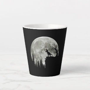T Rex Stehend auf Mondschein Halloween Milchtasse