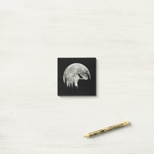 T Rex Stehend auf Mondschein Halloween Post-it Klebezettel (Auf Schreibtisch)