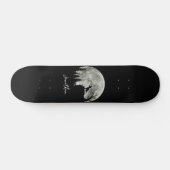 T Rex Stehend auf Mondschein Halloween Skateboard (Horizontal)