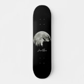 T Rex Stehend auf Mondschein Halloween Skateboard (Vorne)