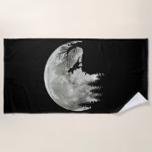 T Rex Stehend auf Mondschein Halloween Strandtuch (Vorderseite)