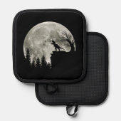 T Rex Stehend auf Mondschein Halloween Topflappen (Vorderseite/Rückseite)