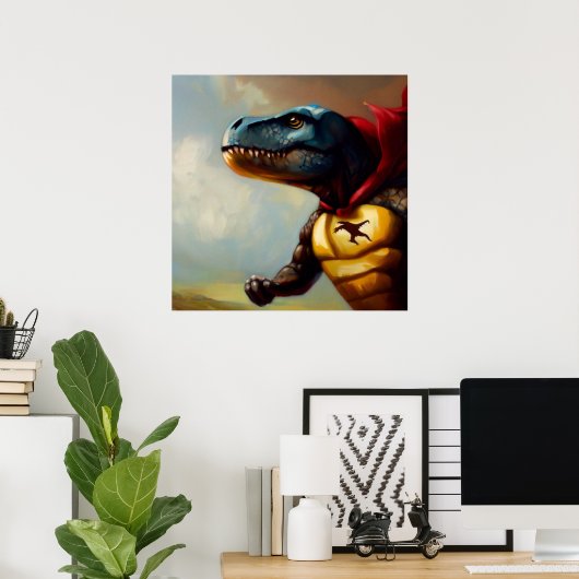 T Rex Superhero Poster (Heimbüro)
