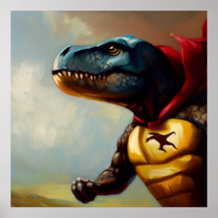 T Rex Superhero Poster