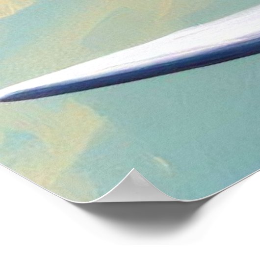 T Rex Surfing Poster (Ecke)