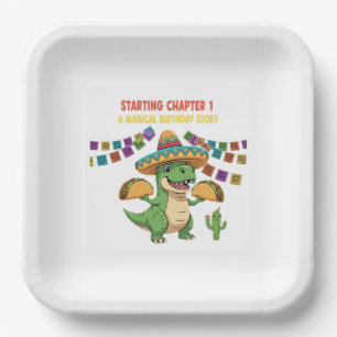 T-Rex Taco Fiesta 1. Geburtstag Neues Kapitel be Pappteller